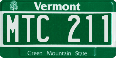 VT license plate MTC211