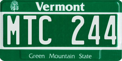 VT license plate MTC244
