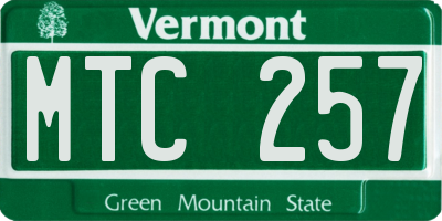 VT license plate MTC257