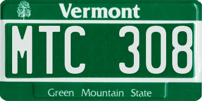 VT license plate MTC308