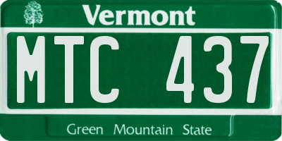 VT license plate MTC437
