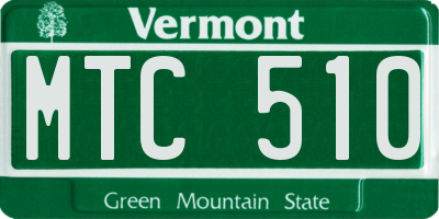 VT license plate MTC510