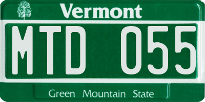 VT license plate MTD055