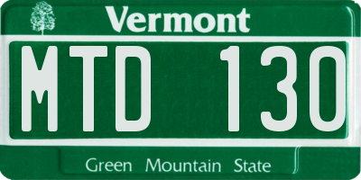 VT license plate MTD130
