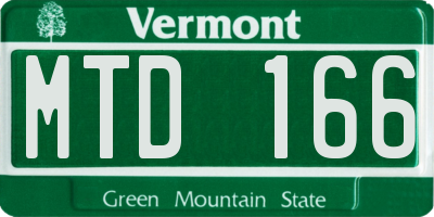 VT license plate MTD166