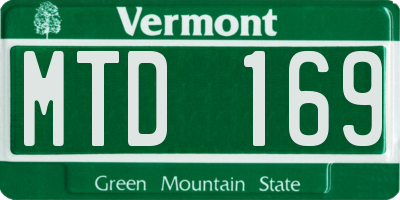 VT license plate MTD169