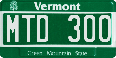 VT license plate MTD300