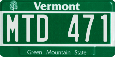 VT license plate MTD471