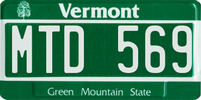 VT license plate MTD569