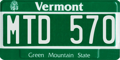 VT license plate MTD570