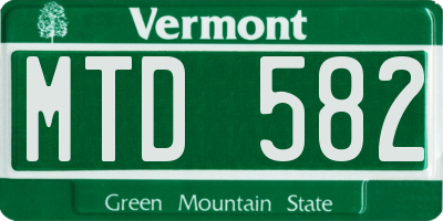 VT license plate MTD582