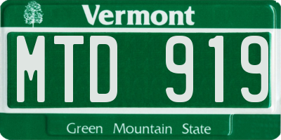 VT license plate MTD919