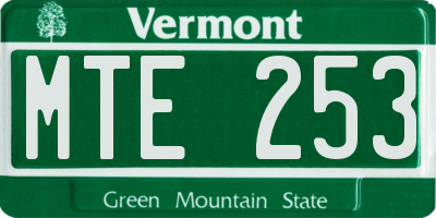 VT license plate MTE253