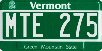 VT license plate MTE275