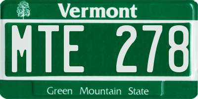 VT license plate MTE278