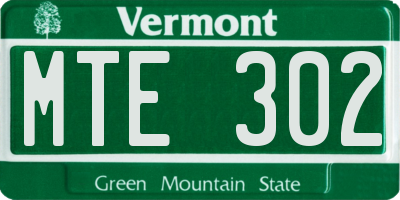 VT license plate MTE302