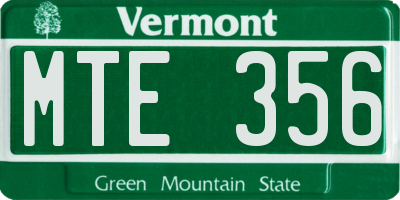 VT license plate MTE356