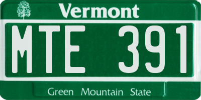 VT license plate MTE391