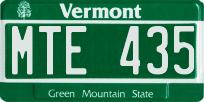 VT license plate MTE435