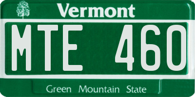VT license plate MTE460