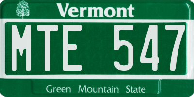 VT license plate MTE547