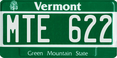 VT license plate MTE622