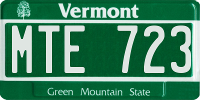 VT license plate MTE723
