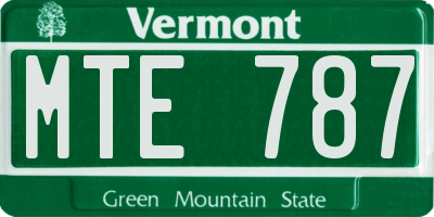 VT license plate MTE787