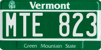 VT license plate MTE823