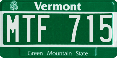 VT license plate MTF715