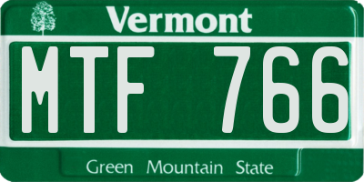 VT license plate MTF766