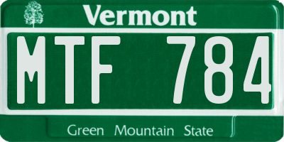 VT license plate MTF784