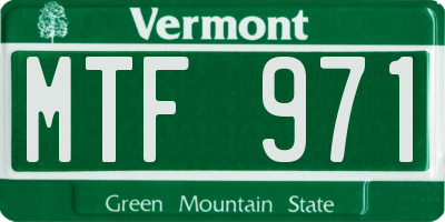 VT license plate MTF971