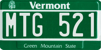 VT license plate MTG521