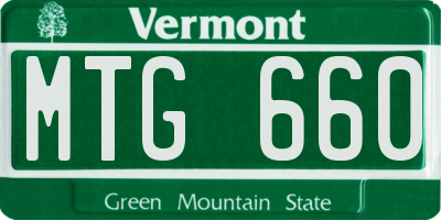 VT license plate MTG660