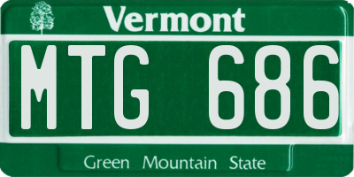 VT license plate MTG686