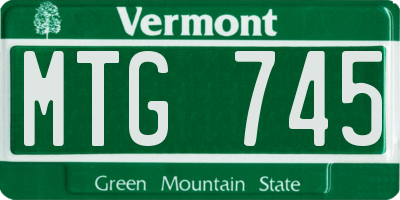 VT license plate MTG745