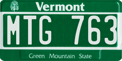 VT license plate MTG763