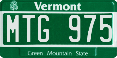 VT license plate MTG975