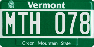 VT license plate MTH078