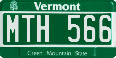 VT license plate MTH566