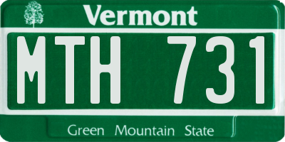 VT license plate MTH731