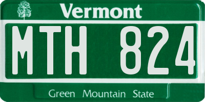 VT license plate MTH824