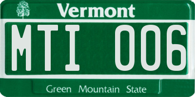 VT license plate MTI006