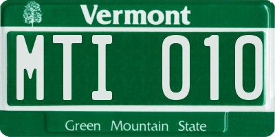 VT license plate MTI010