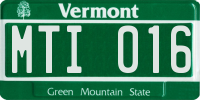 VT license plate MTI016