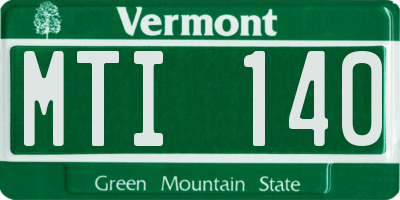 VT license plate MTI140