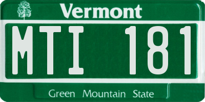 VT license plate MTI181