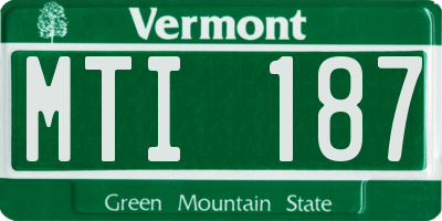 VT license plate MTI187
