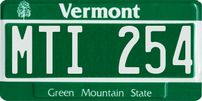 VT license plate MTI254